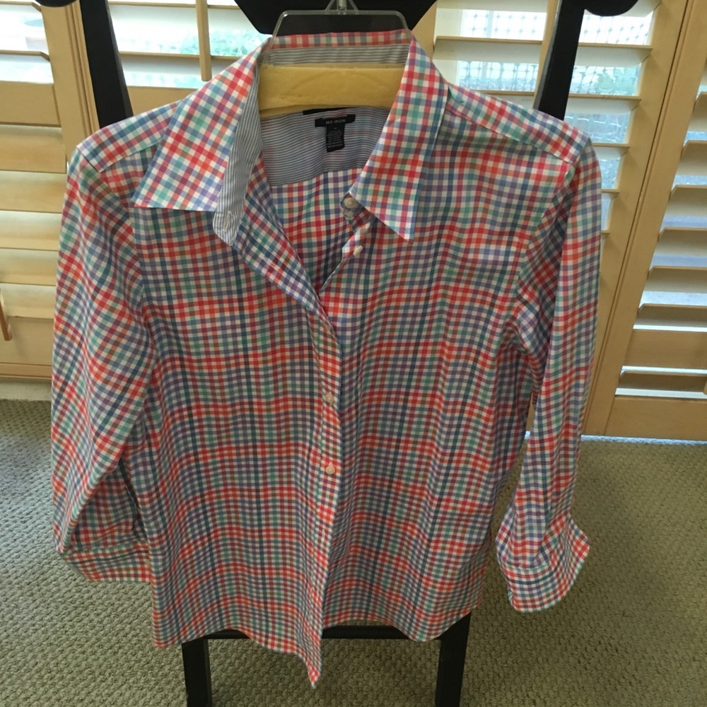 Chaps Fitted Multi Colored Button Down Shirt